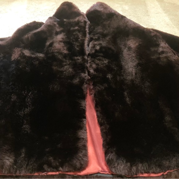 Vintage Genuine - Mouton Lamb Shearling Fur - Reddish Brown Cropped Coat - Picture 2 of 11